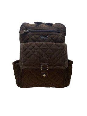 Vera Bradley Women’s Brown Quilted Fabric With Buckle Front Pocket Backpack